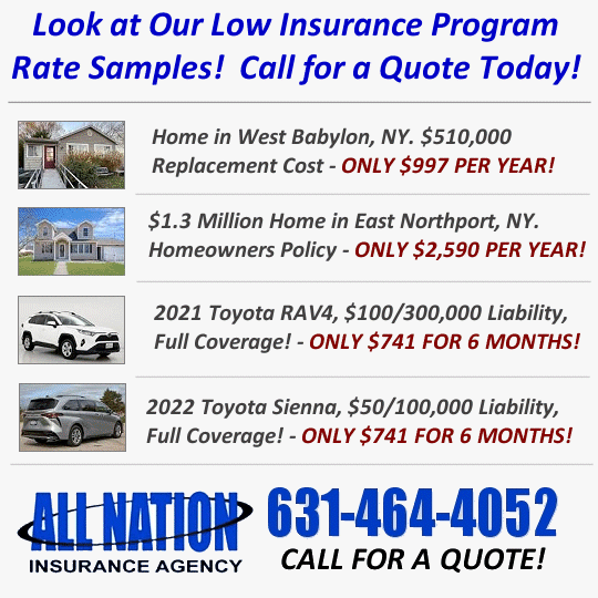 All Nation Insurance pricing samples